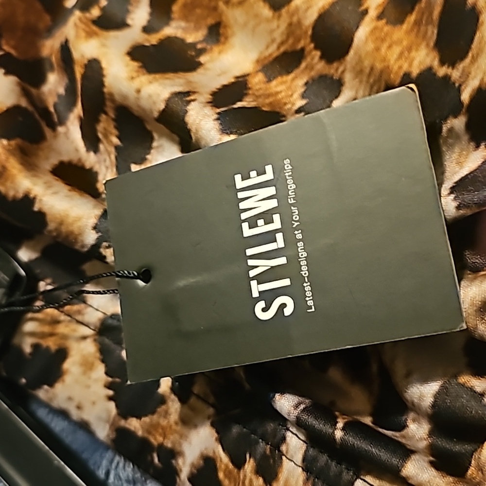 NWT, Stylewe Designer Leopard Print Pleated Bodycon Stretch Skirt, Sz XL - Picture 5 of 5